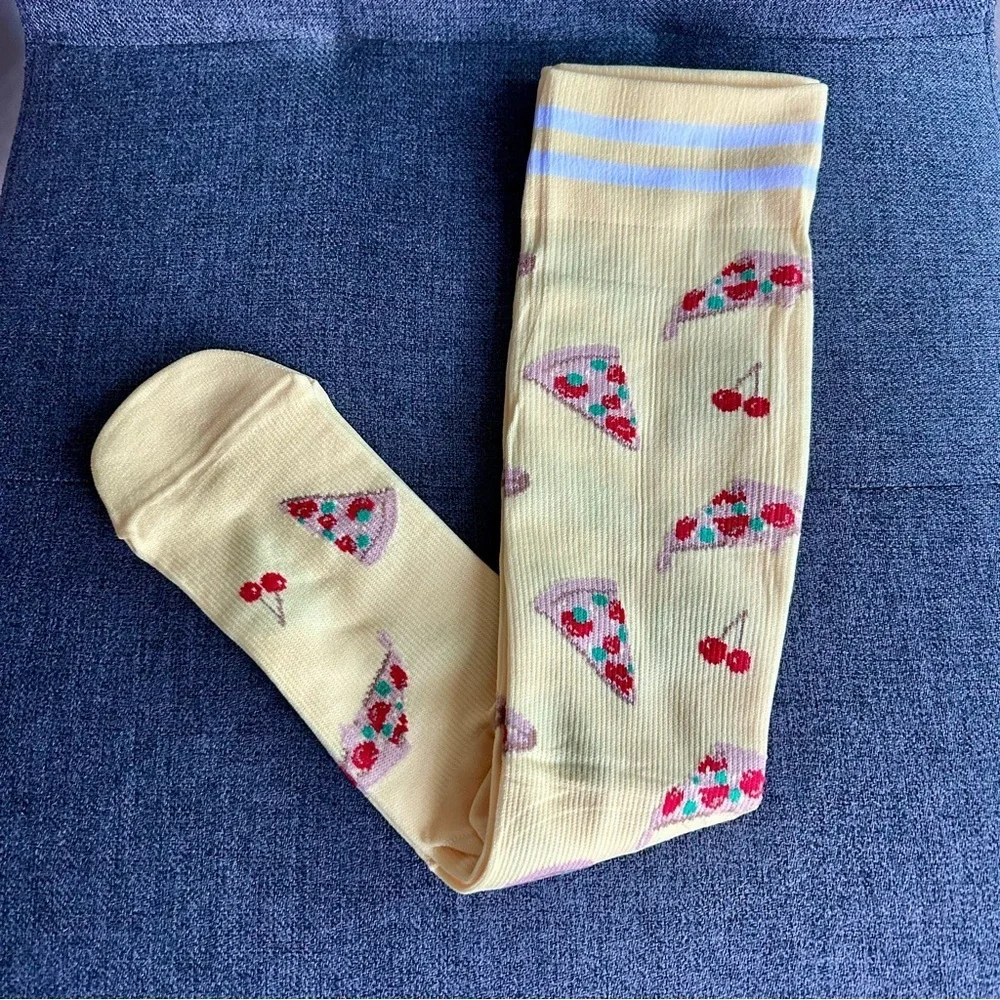 Colorful Compression Socks, 20-30mmHg compression (1 pair), Food or Floral